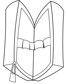 Pencil case black and white clipart