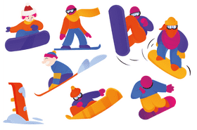 Snowboarding vector