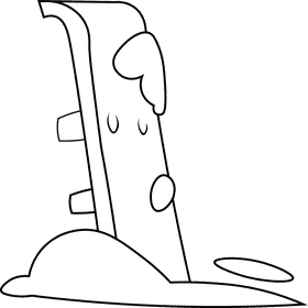 Snowboarding Snowboard black and white clipart