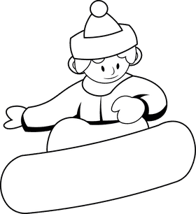 Snowboarding Snowboarder black and white clipart