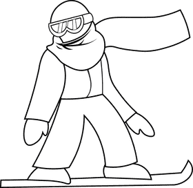 Snowboarding Snowboarder black and white clipart