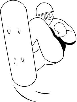 Snowboarding black and white clipart