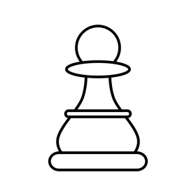 Chess pawn drawing black and white clipart