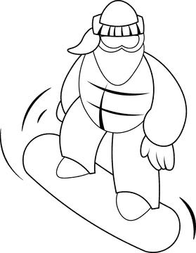 Snowboarding Snowboarder black and white clipart
