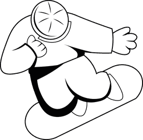 Snowboarding black and white clipart