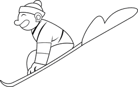 Snowboarding Snowboarder black and white clipart