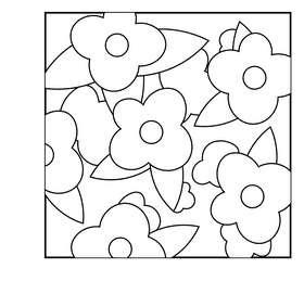 Texture Flowers black and white clipart