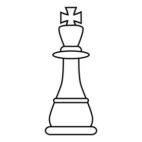 Chess king drawing black and white clipart