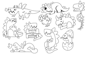 Dragon black and white vector