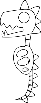 Dragon Skeleton black and white clipart