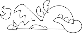 Dragon Sleep black and white clipart