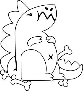 Dragon Well Fed black and white clipart