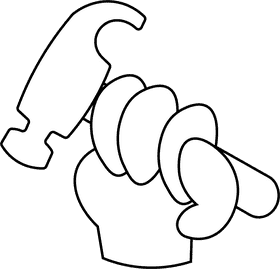Handyman Hammer black and white clipart