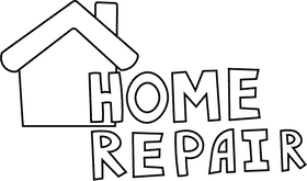 Handyman Home Repiar black and white clipart