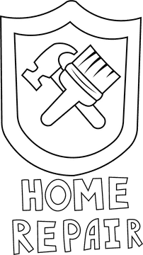 Handyman Home Repiar black and white clipart