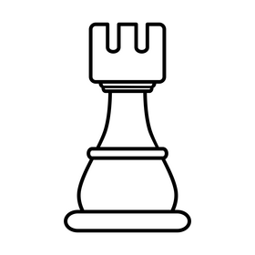 Chess rook drawing black and white clipart