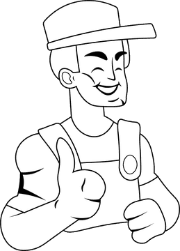Handyman Man black and white clipart