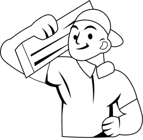 Handyman black and white clipart