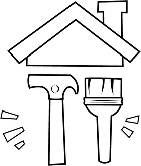 Handyman Roof black and white clipart