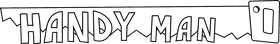 Handyman Saw black and white clipart