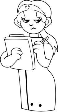 Nurse Angry black and white clipart