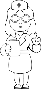 Nurse Diagnosis black and white clipart