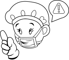 Nurse black and white clipart