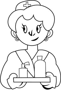 Nurse Medicines black and white clipart
