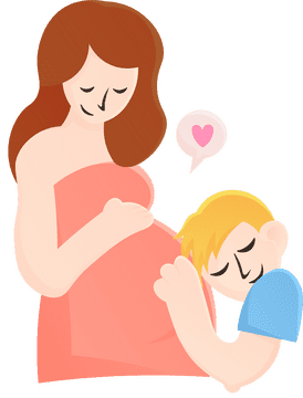 Pregnant woman with child clipart