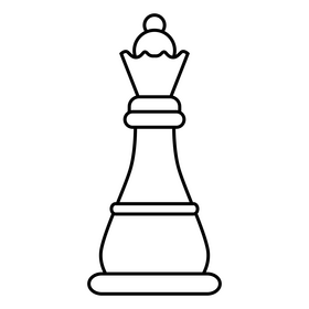 Chess queen drawing black and white clipart