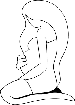 Pregnant black and white clipart