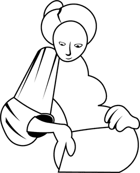 Pregnant belly black and white clipart