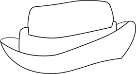 Roaring 20s Hat black and white clipart