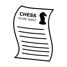 Chess score sheet drawing black and white clipart