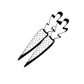 Carrot black and white clipart