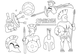 Spartan black and white vector