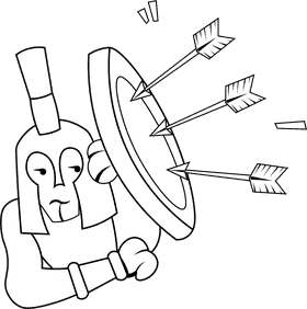 Spartan Defence black and white clipart