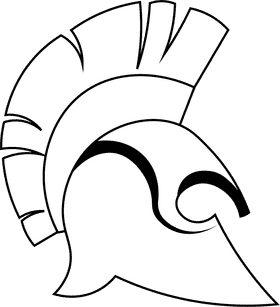Spartan Helmet black and white clipart