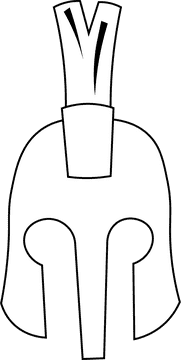 Spartan Helmet black and white clipart