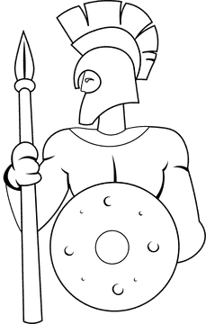 Spartan black and white clipart