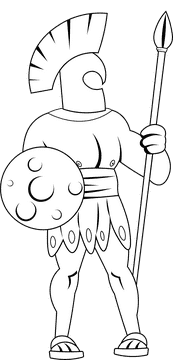 Spartan black and white clipart