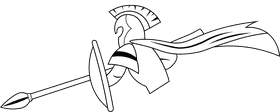 Spartan black and white clipart
