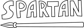 Spartan black and white clipart