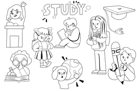 Student black and white vector