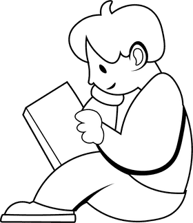 Student Boy black and white clipart