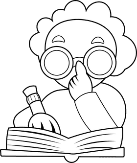 Student Professor black and white clipart