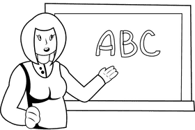 Teacher Board black and white clipart