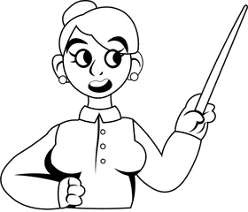 Teacher black and white clipart