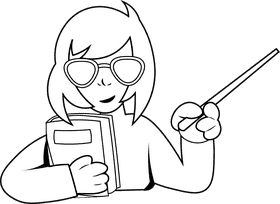 Teacher black and white clipart