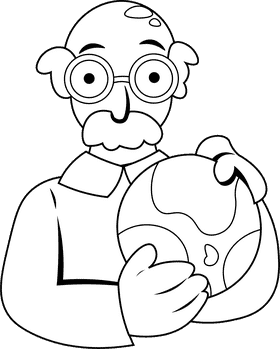 Teacher black and white clipart